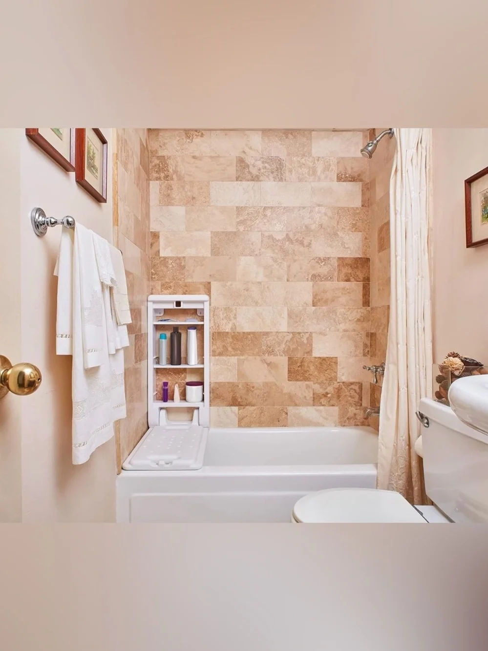 🥰 NEW CabSeat Bathtub Storage Cabinet with Drop Down Seat | Shower Organizer